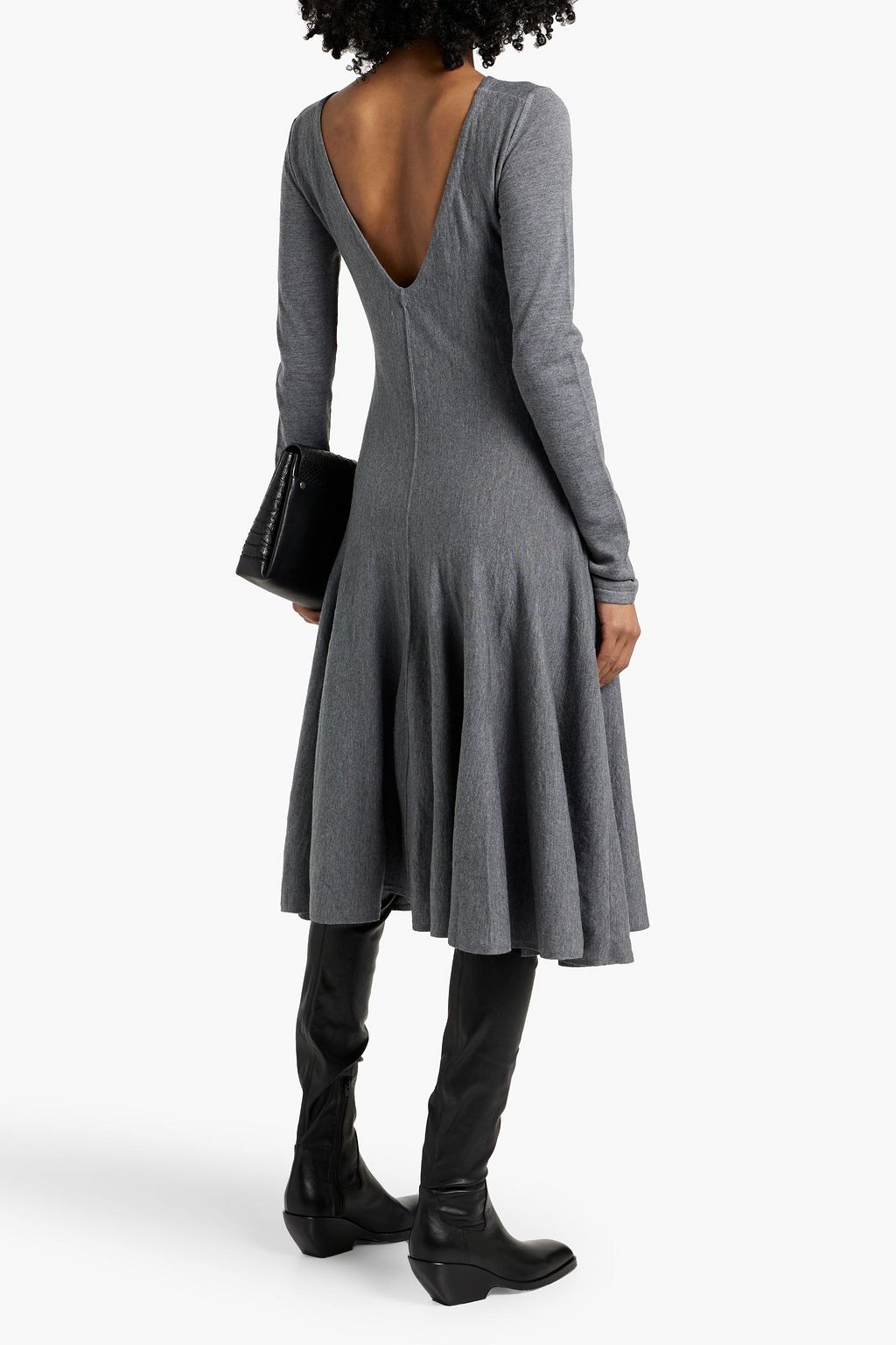 KHAITE Dany pleated wool midi dress