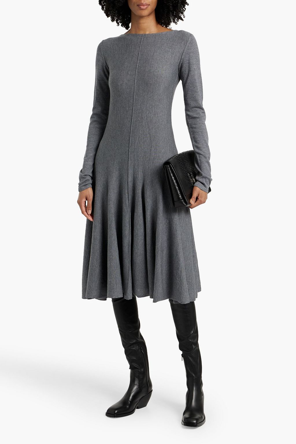 KHAITE Dany pleated wool midi dress