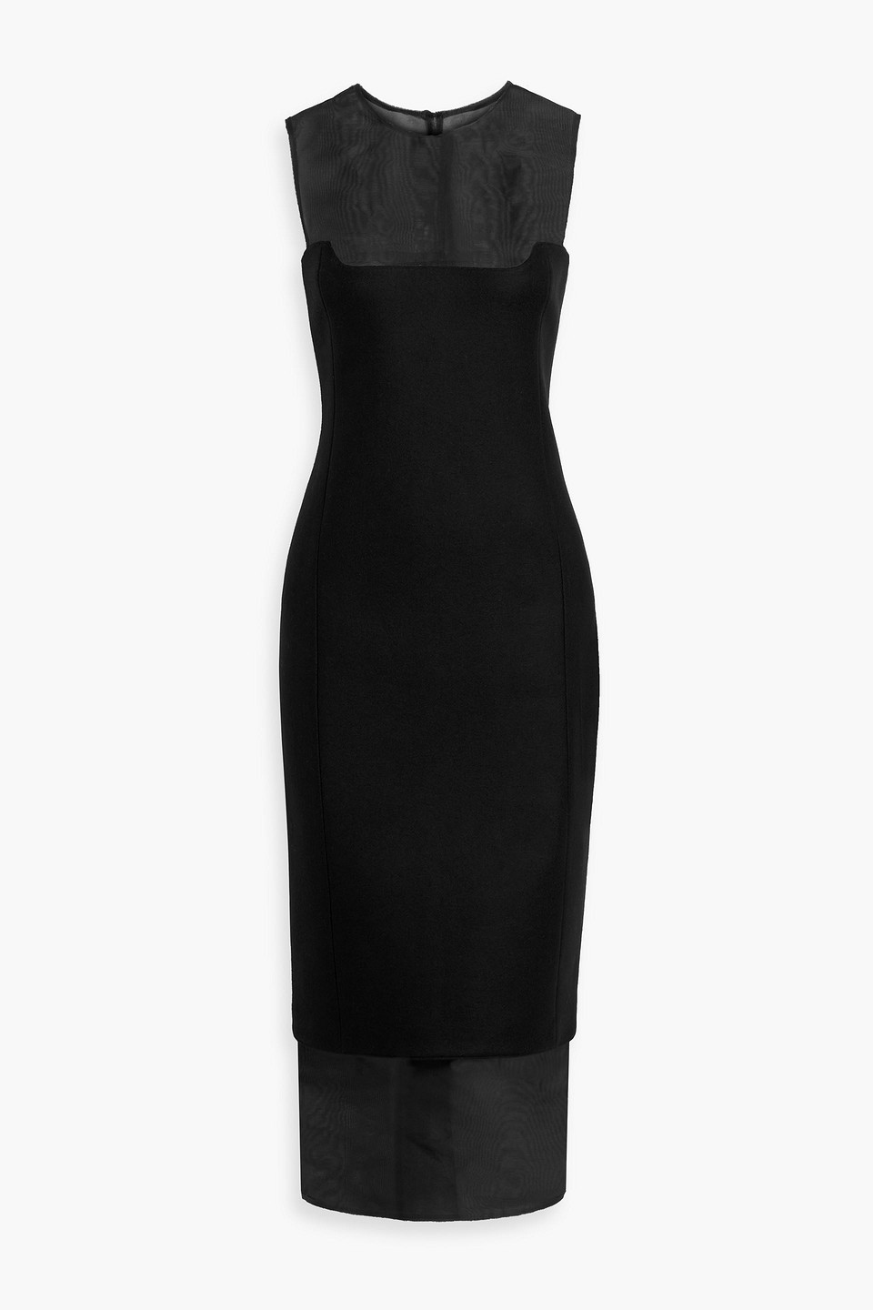 Dissa silk-organza and wool-blend midi dress