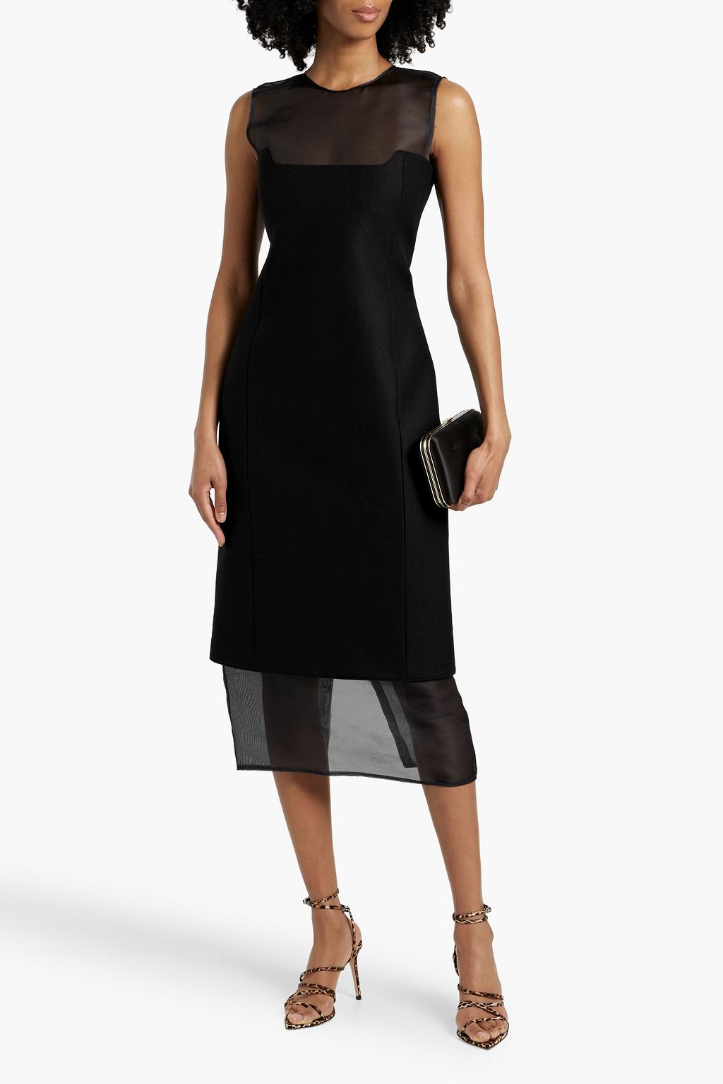 KHAITE Dissa silk-organza and wool-blend midi dress