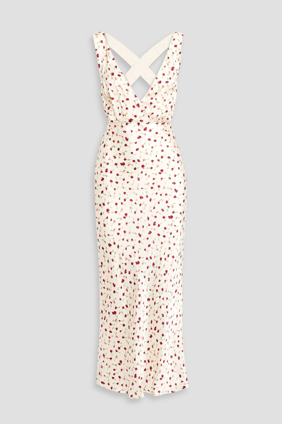 Milo floral-print cupro-satin midi dress