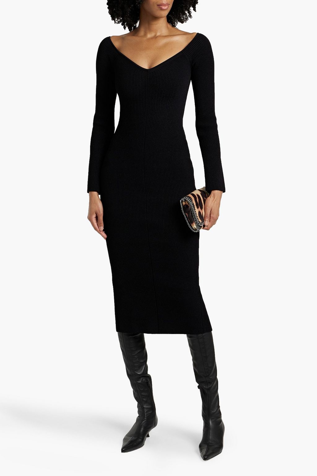 KHAITE Pia ribbed-knit midi dress