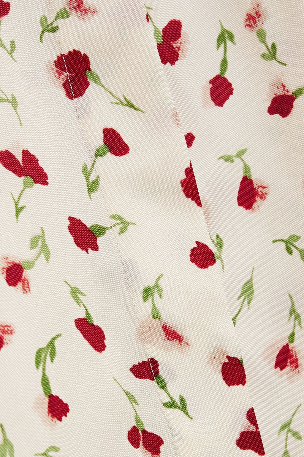 KHAITE Tash pussy-bow floral-print satin-twill blouse