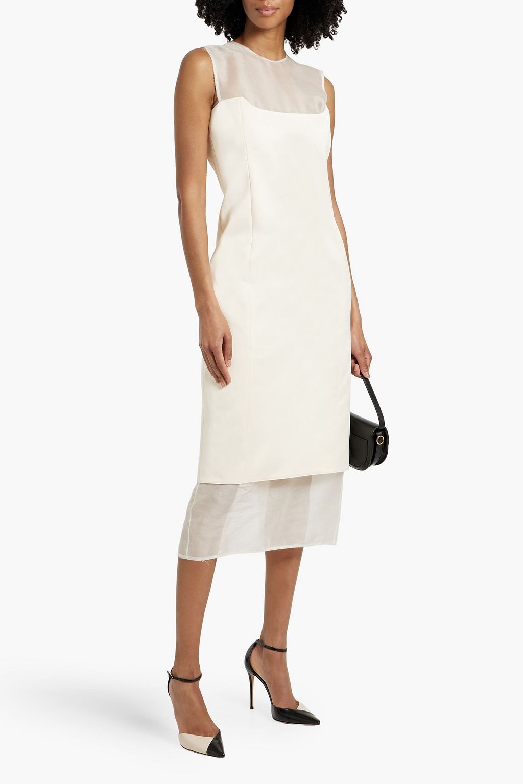 KHAITE Dissa silk-organza and cotton-blend midi dress