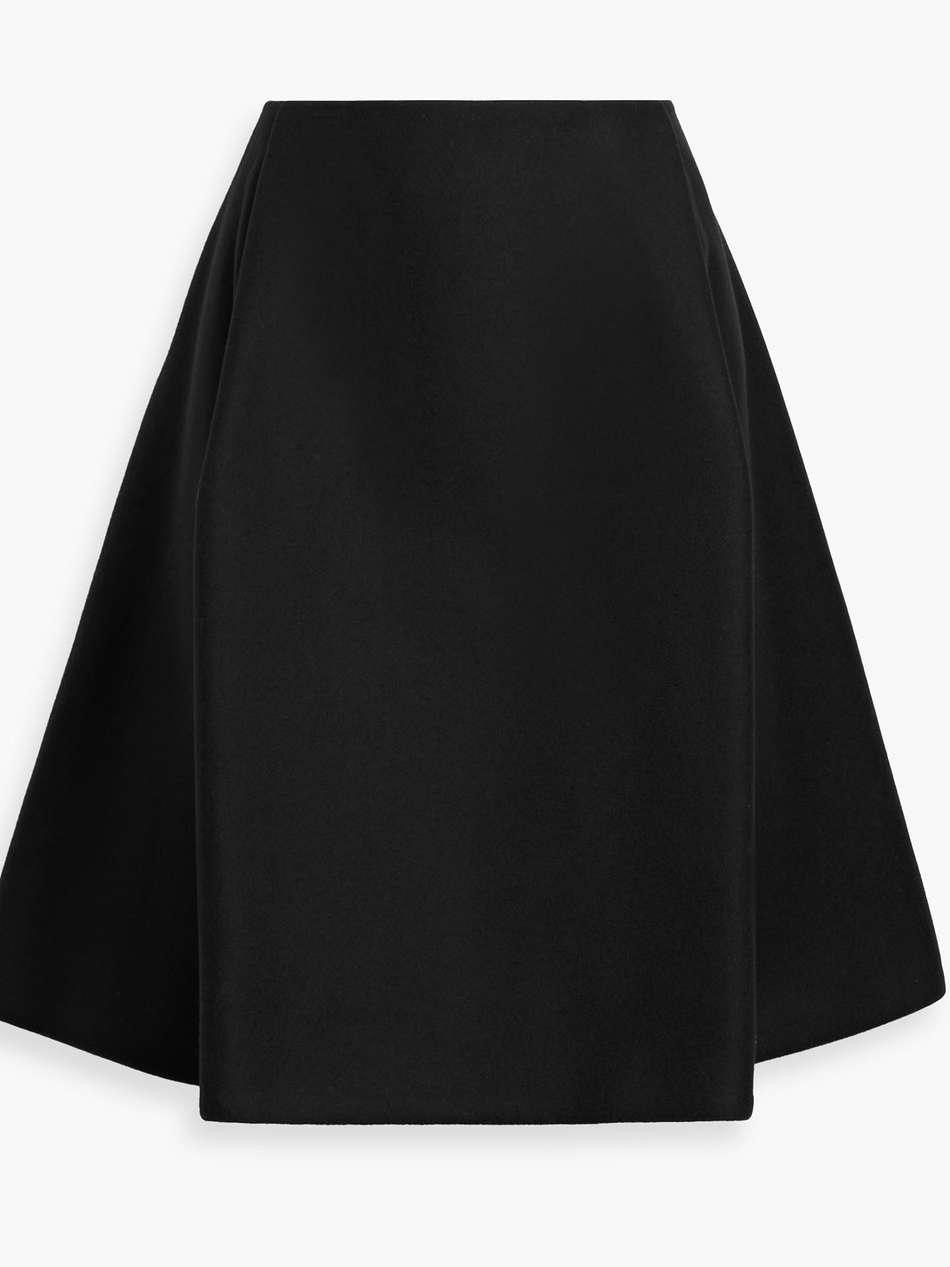 farla pleated wool-blend felt skirt