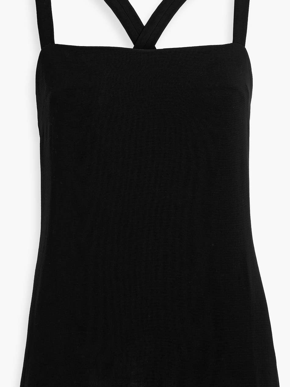 axell linen and silk-blend crepe top