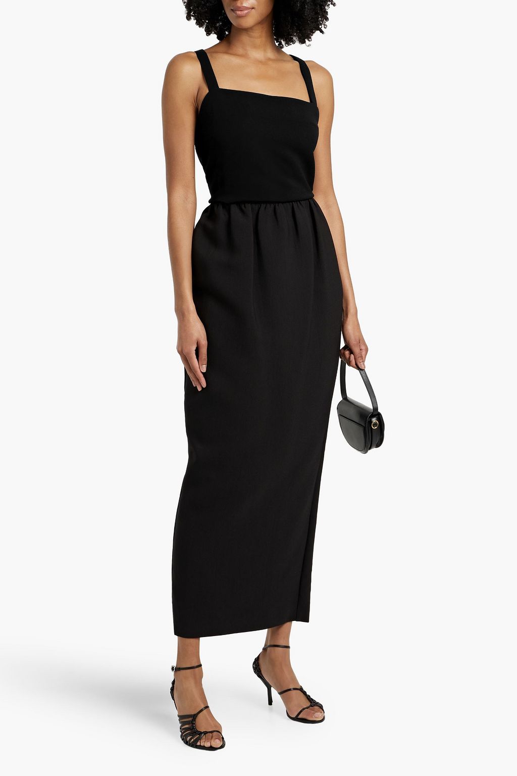 KHAITE Axell linen and silk-blend crepe top
