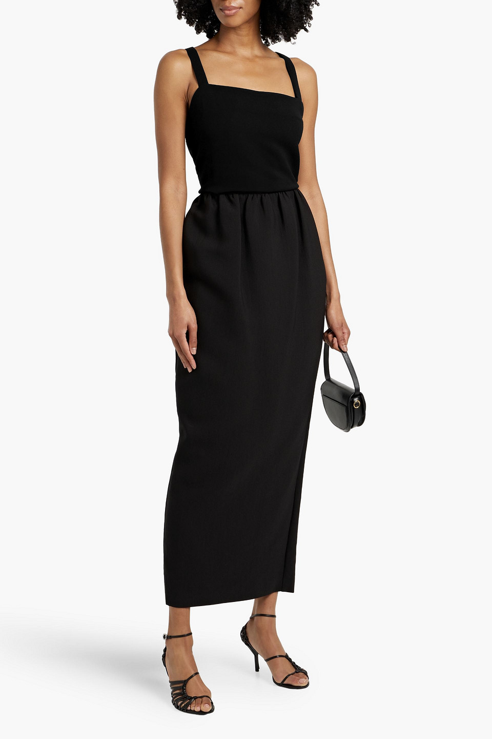 KHAITE AXELL LINEN AND SILK-BLEND CREPE TOP