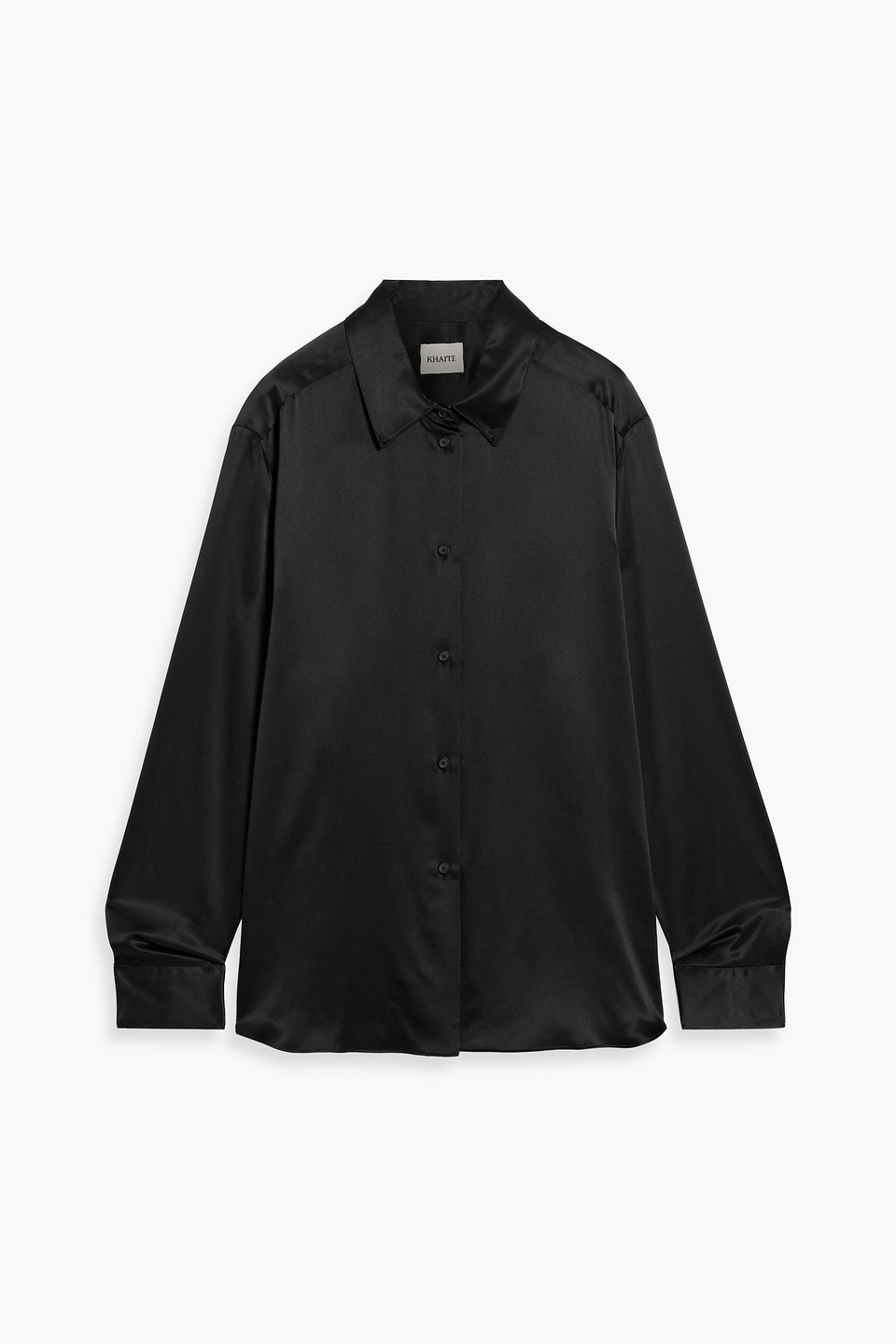 Khaite Argo Silk-satin Shirt In Black