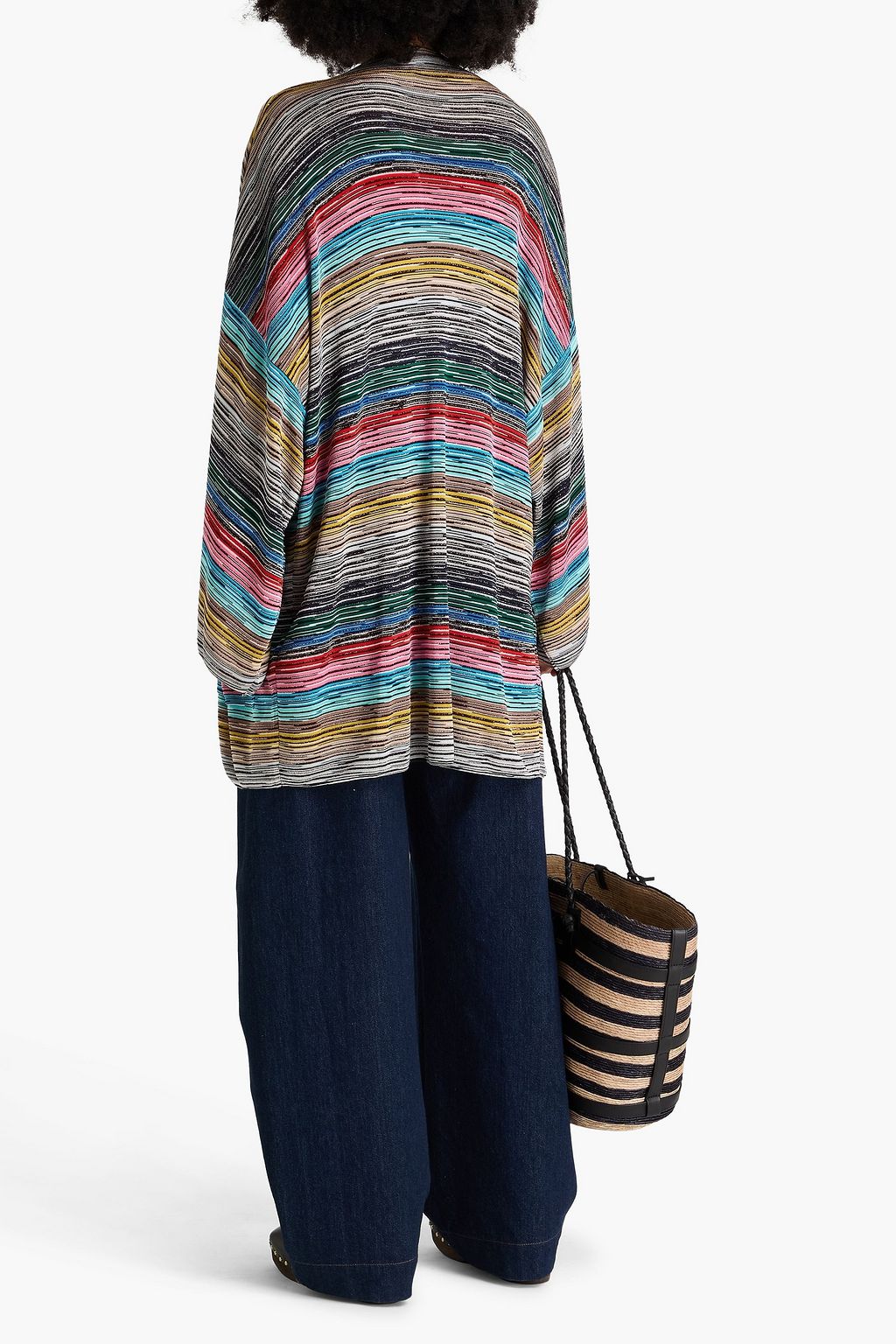 MISSONI Oversized metallic space-dyed knitted cardigan