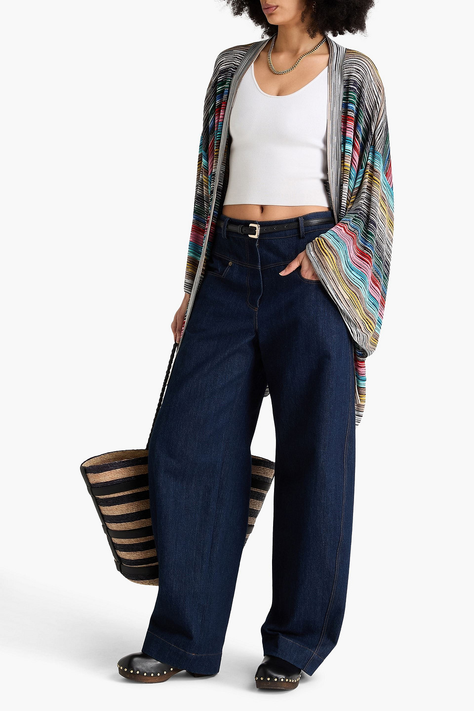 Missoni Oversized Metallic Space-dyed Knitted Cardigan In Multicolor