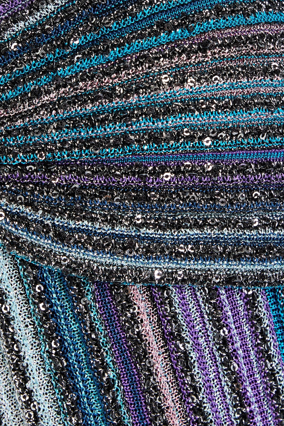 Missoni Sequin-embellished Striped Ribbed-knit Maxi Dress In Violet