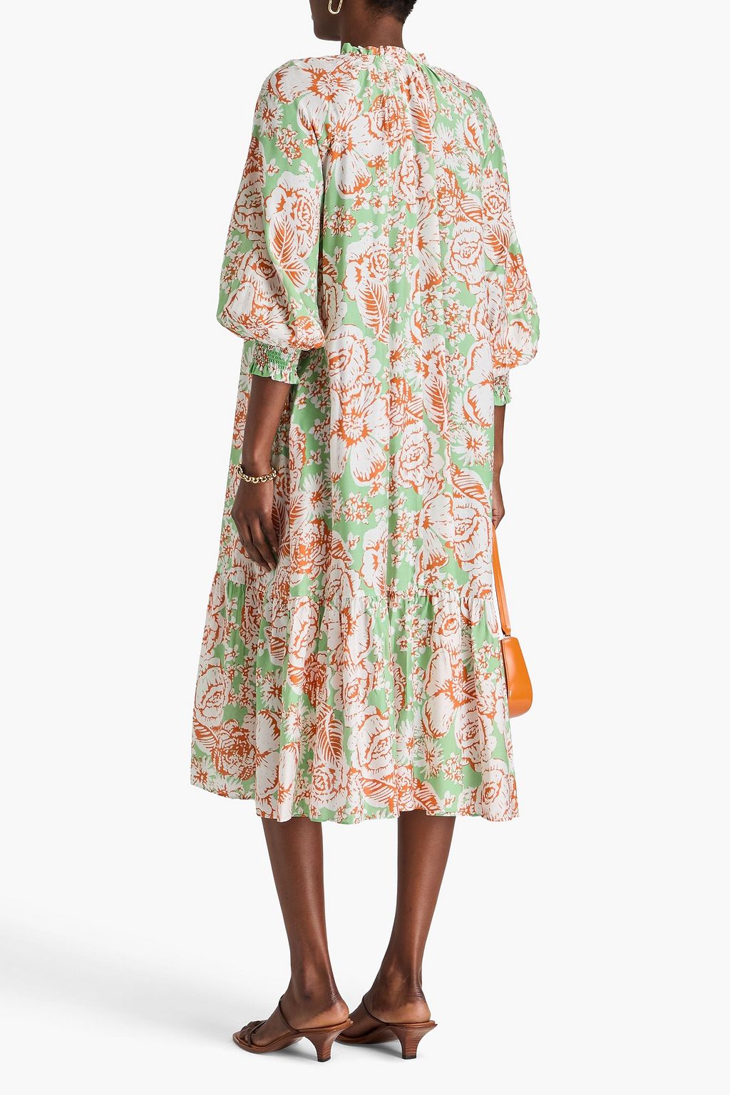 DIANE VON FURSTENBERG 織地 ミディワンピース フローラルプリント