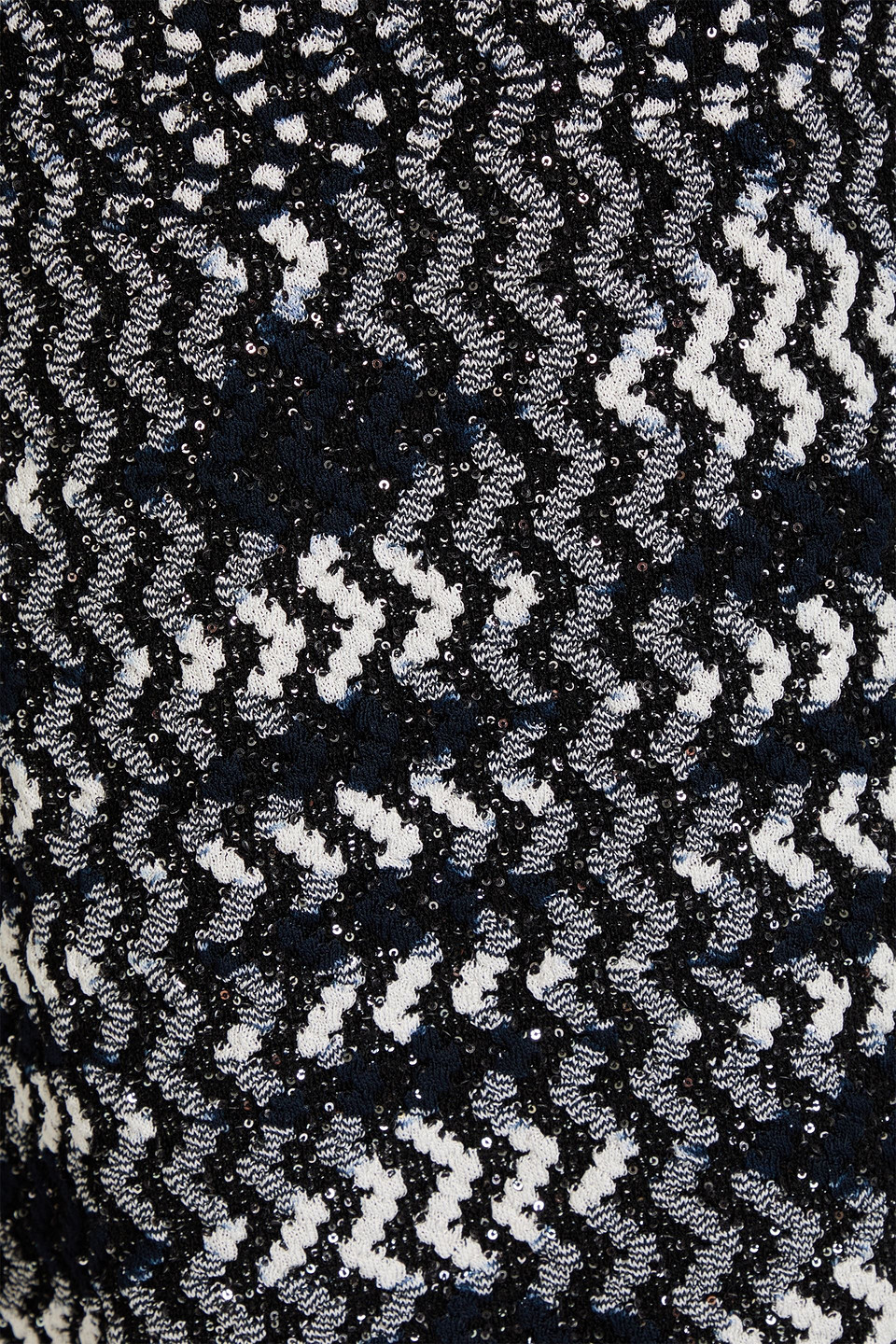 Missoni Minikleid Aus Jacquard-strick Mit Pailletten Und Cut-outs In Schwarz