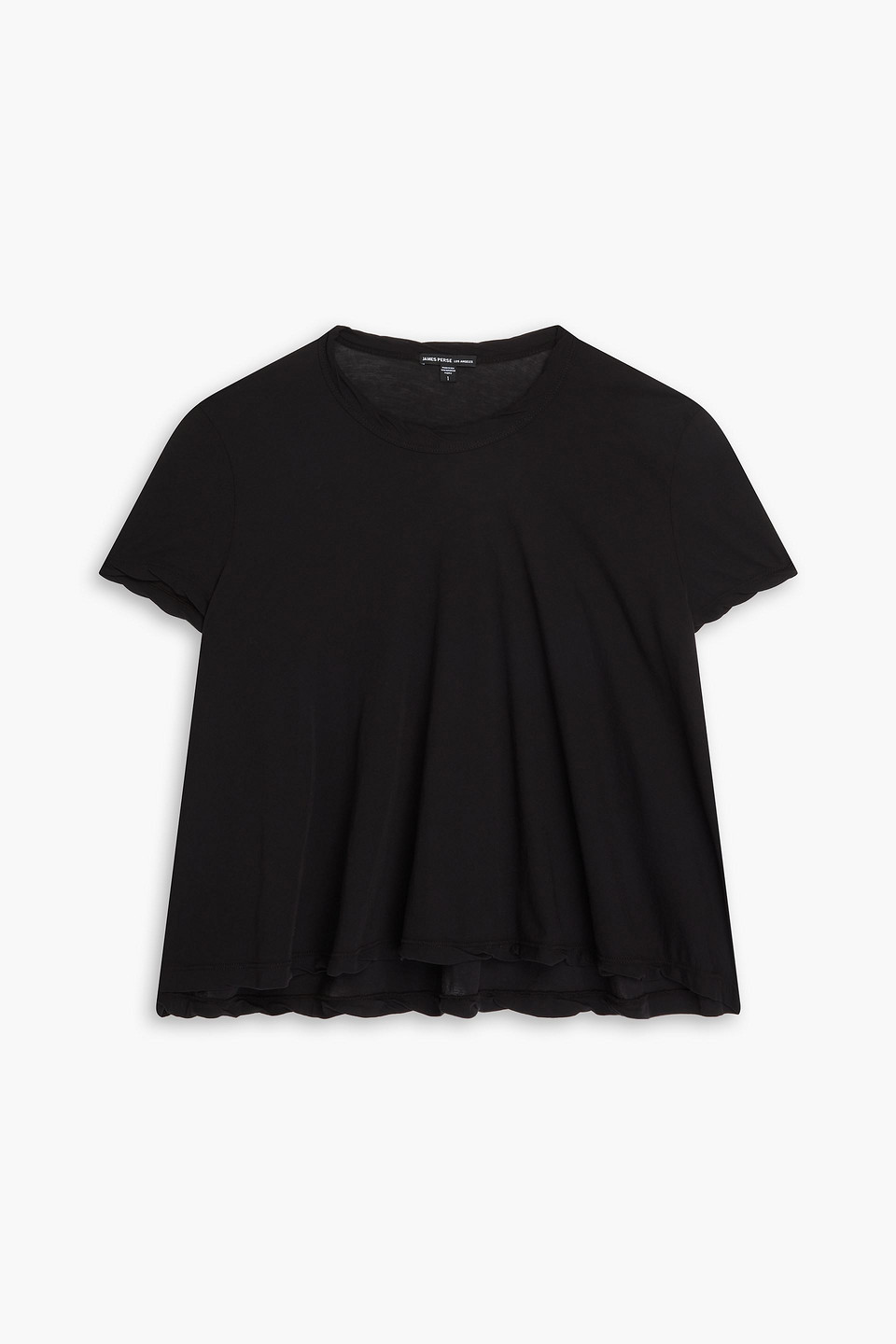 James Perse T-shirt Aus Baumwoll-jersey Mit Flammgarneffekt In Schwarz