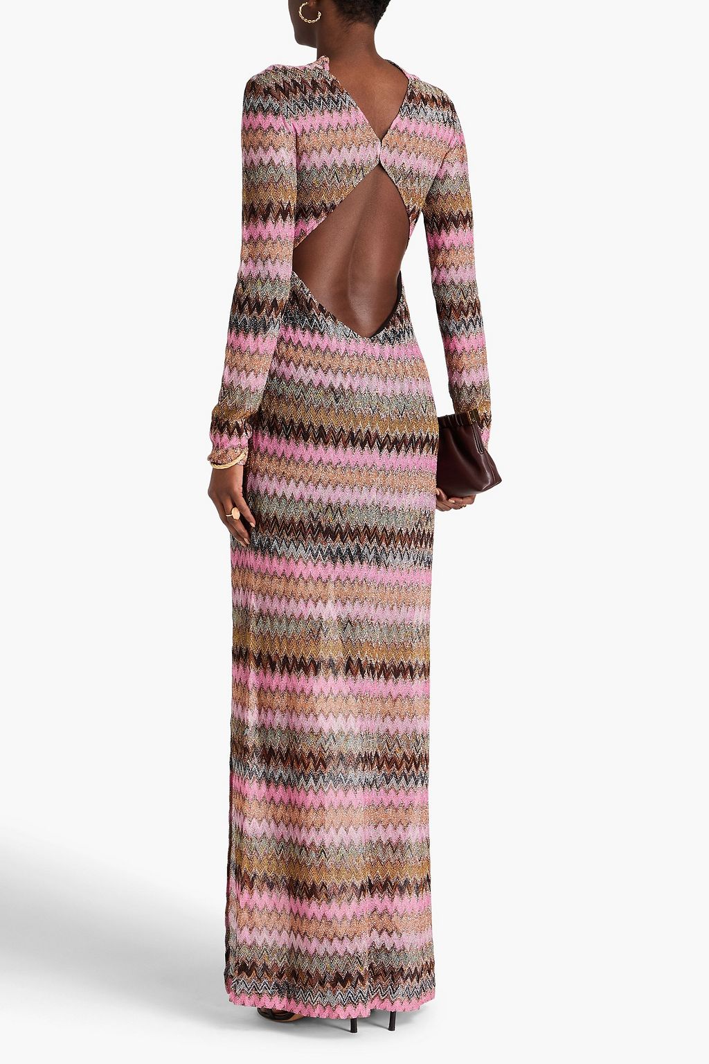 MISSONI فستان طويل بحبكة كروشيه بفتحات