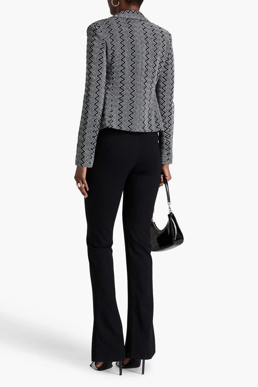MISSONI بليزر من نسيج بحبكة كروشيه بلون ميتاليك