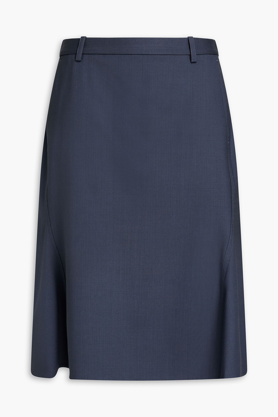 Theory Wool-blend Twill Skirt In Slate Blue