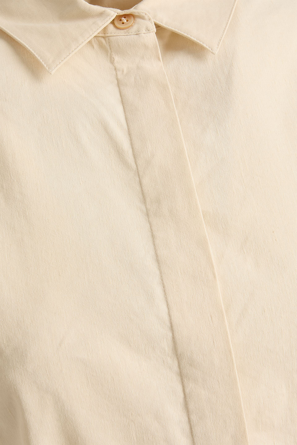 THEORY PLEATED LINEN-BLEND MINI SHIRT DRESS