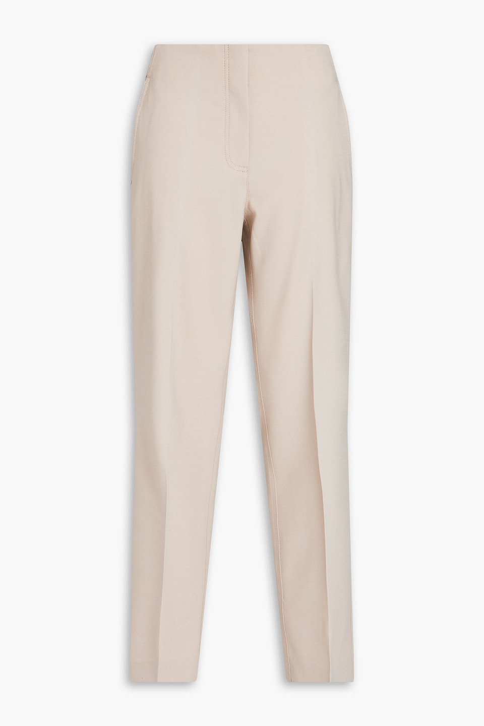 Theory Wool-blend Twill Straight-leg Trousers In Stone