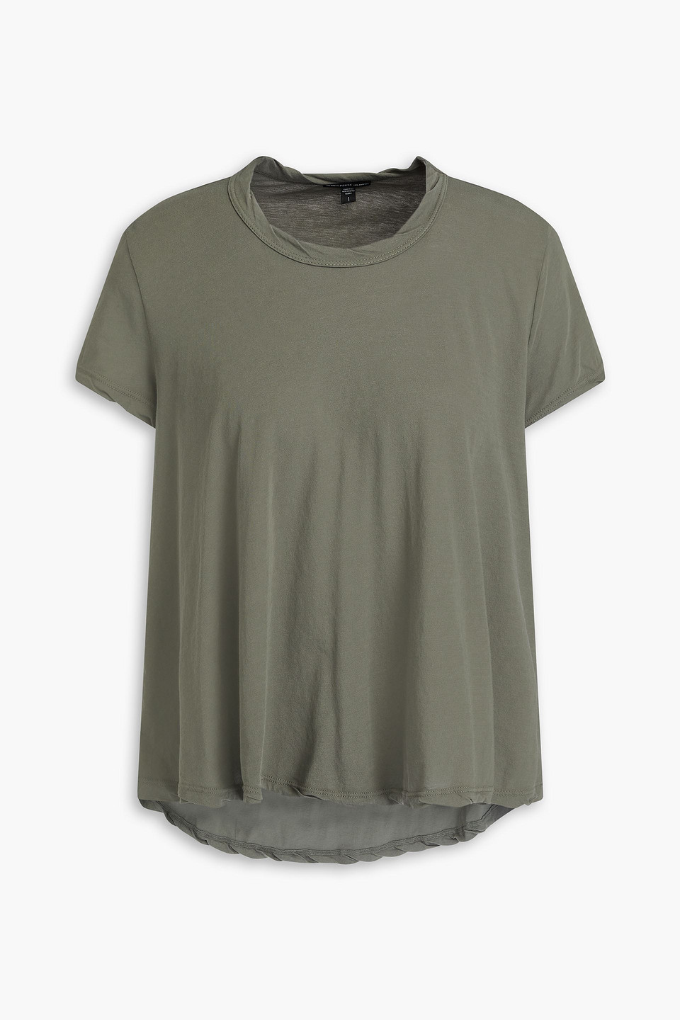 James Perse T-shirt Aus Baumwoll-jersey Mit Flammgarneffekt In Military-grün