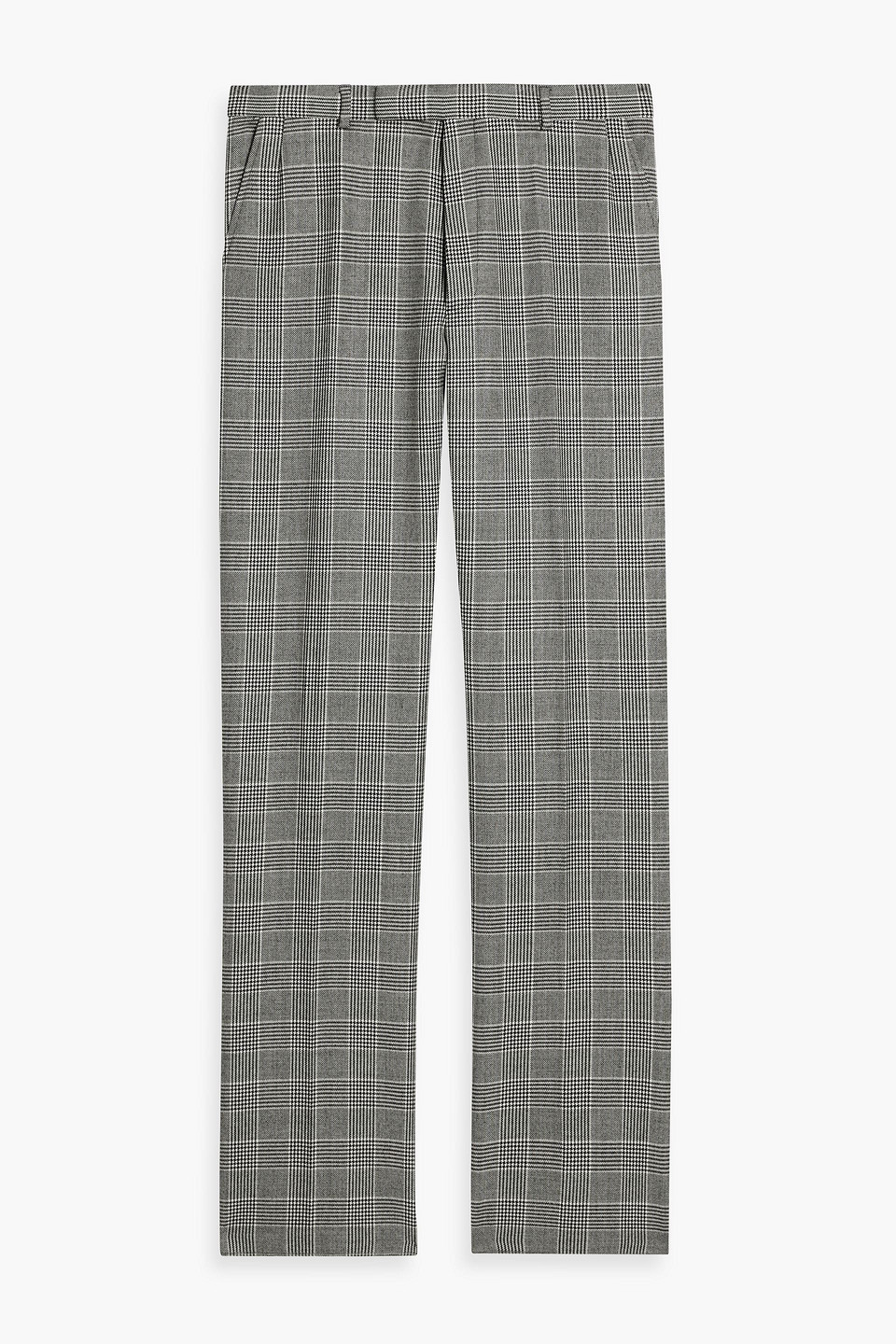 Thom Browne Prince Of Wales Checked Wool Pants In Gray