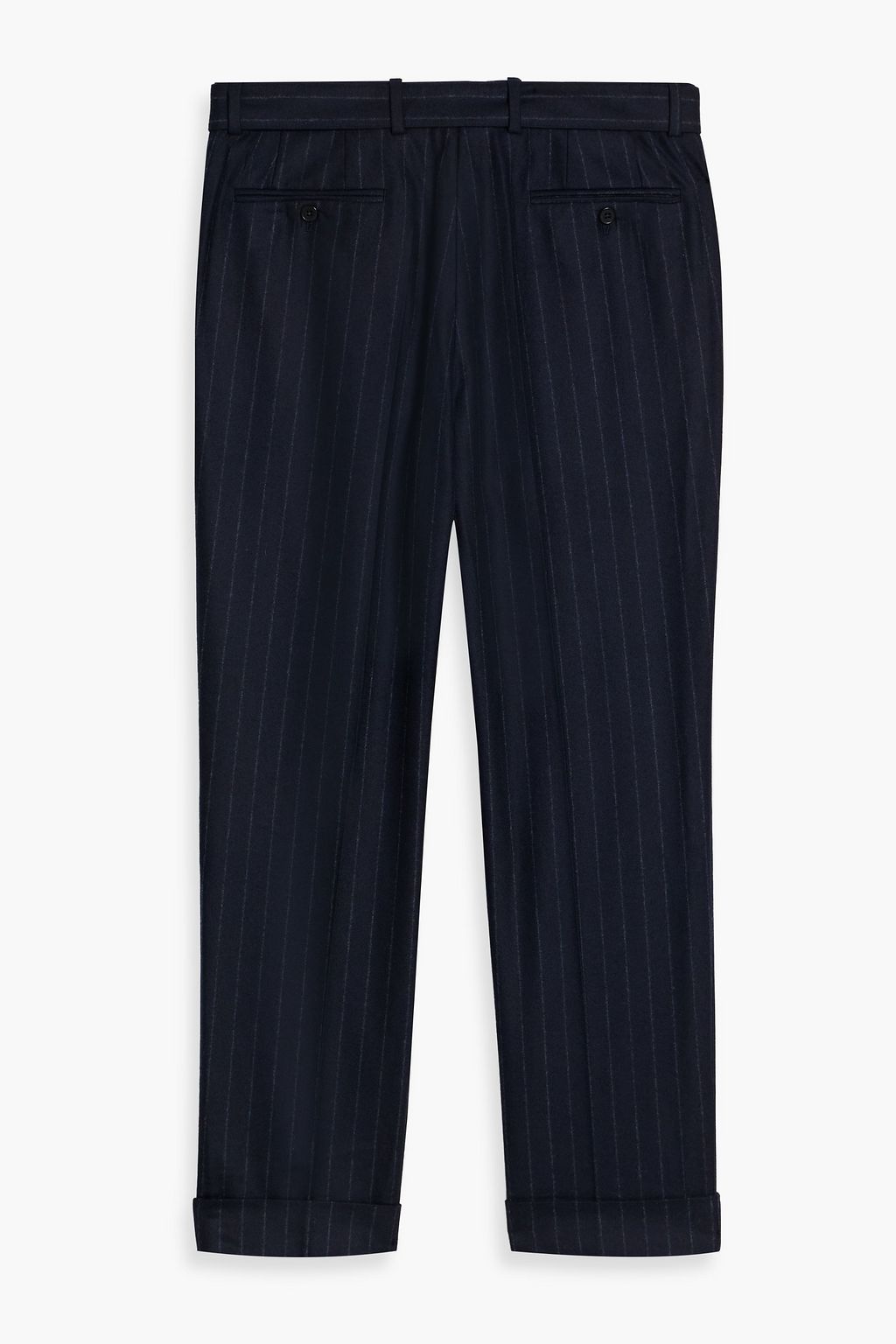 OFFICINE GÉNÉRALE Belted pinstriped wool pants
