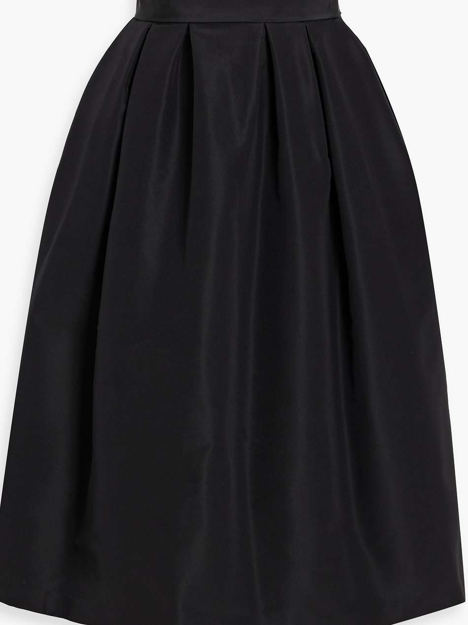 pleated silk-faille skirt