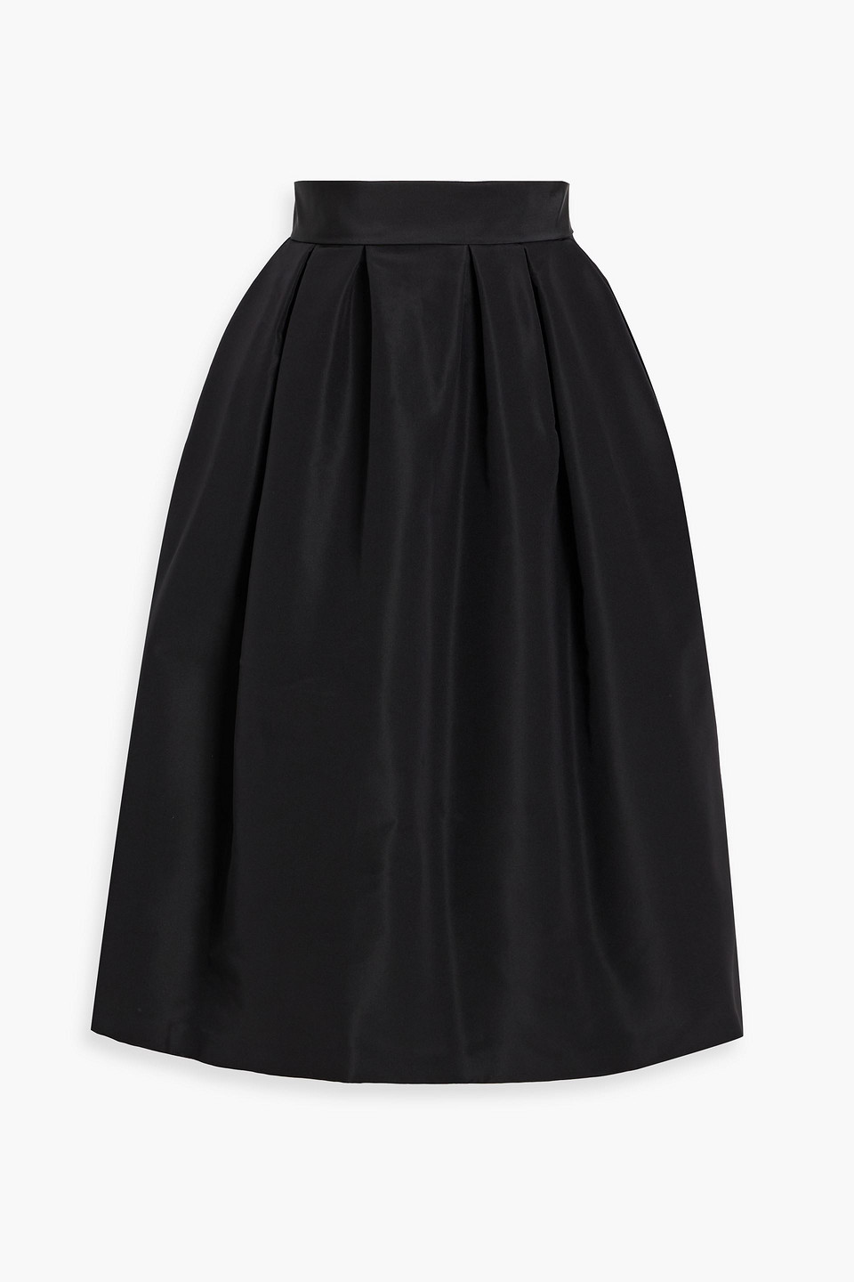 CAROLINA HERRERA PLEATED SILK-FAILLE SKIRT