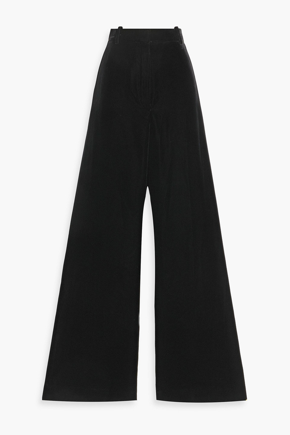 Cupro-blend velvet flared pants