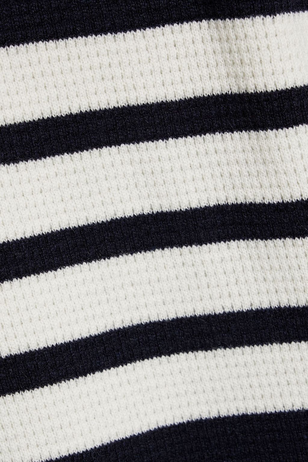 THOM BROWNE Striped waffle-knit cashmere and wool-blend track pants