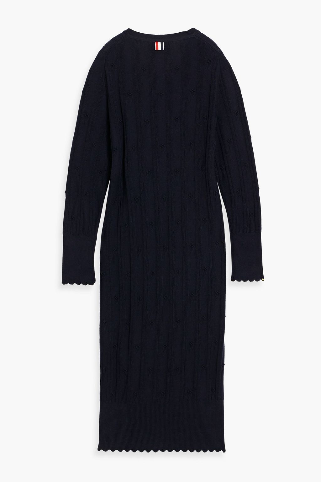 THOM BROWNE Striped embroidered wool cardigan