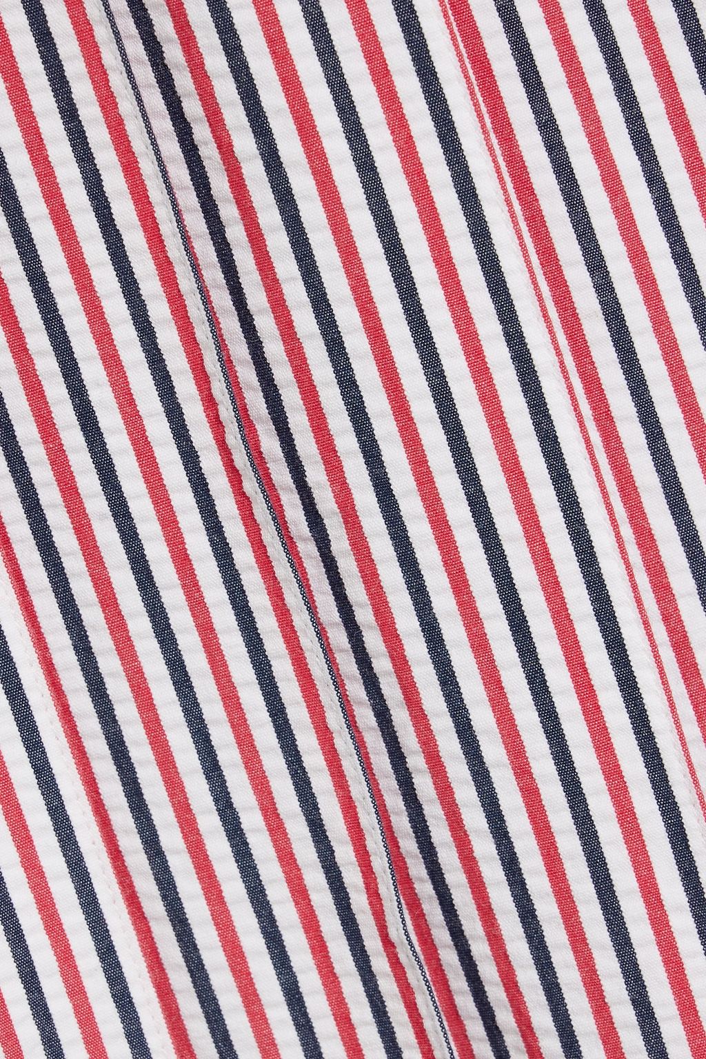 THOM BROWNE Striped cotton-seersucker maxi shirt dress
