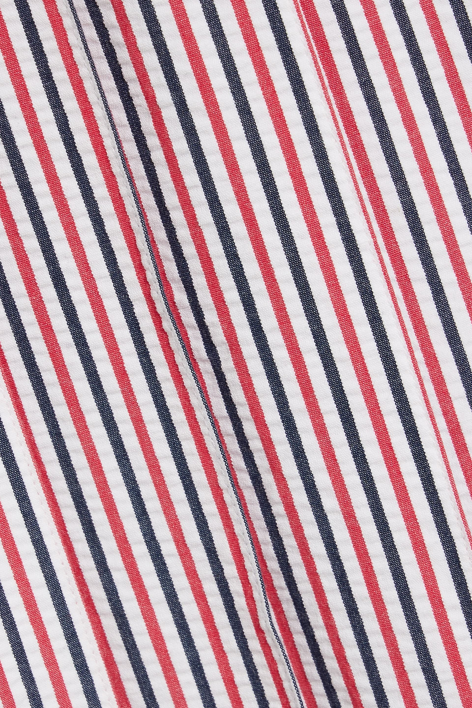 Thom Browne Striped Cotton-seersucker Maxi Shirt Dress In Red