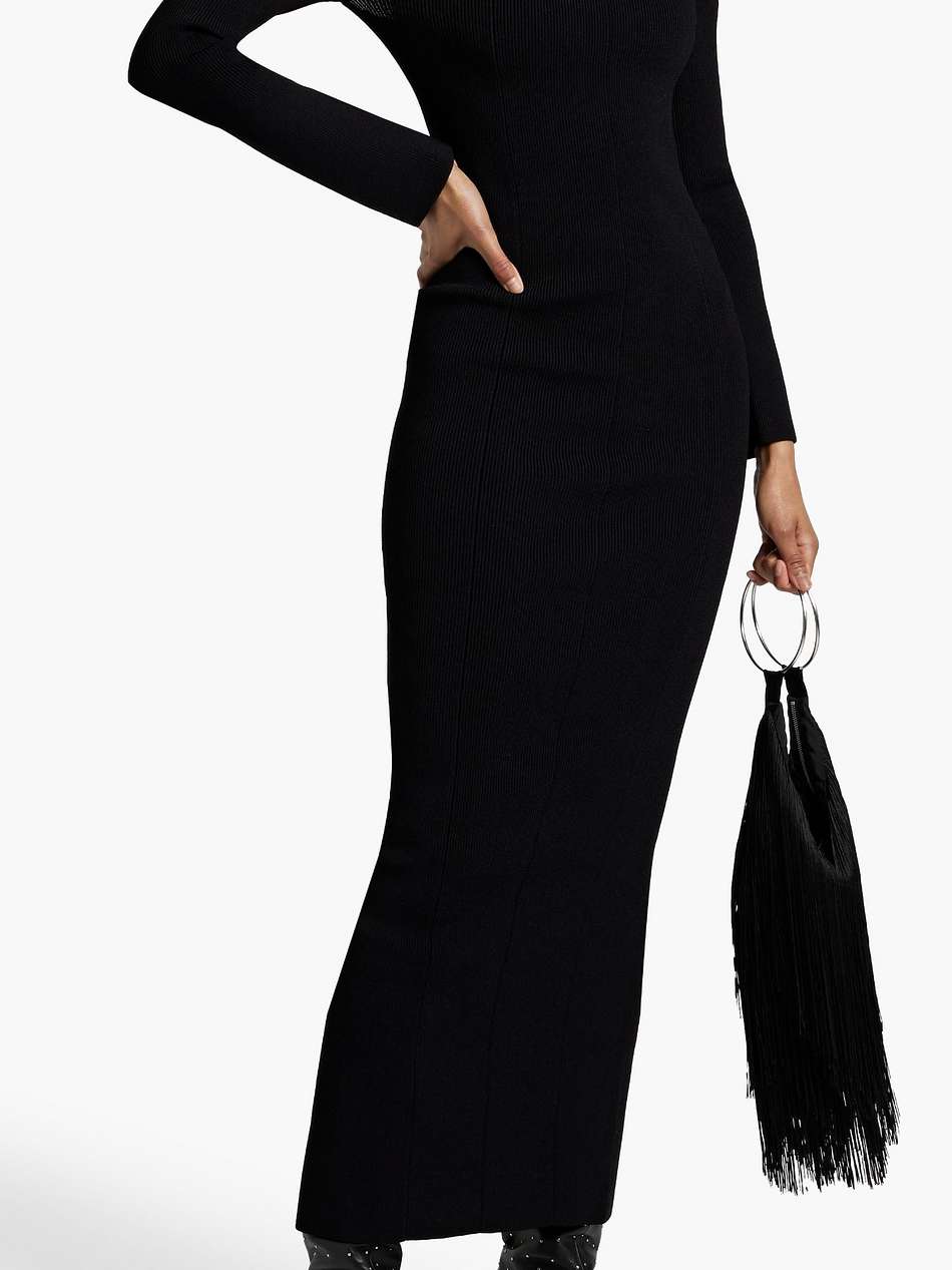 sutton cold-shoulder stretch-knit halterneck maxi dress