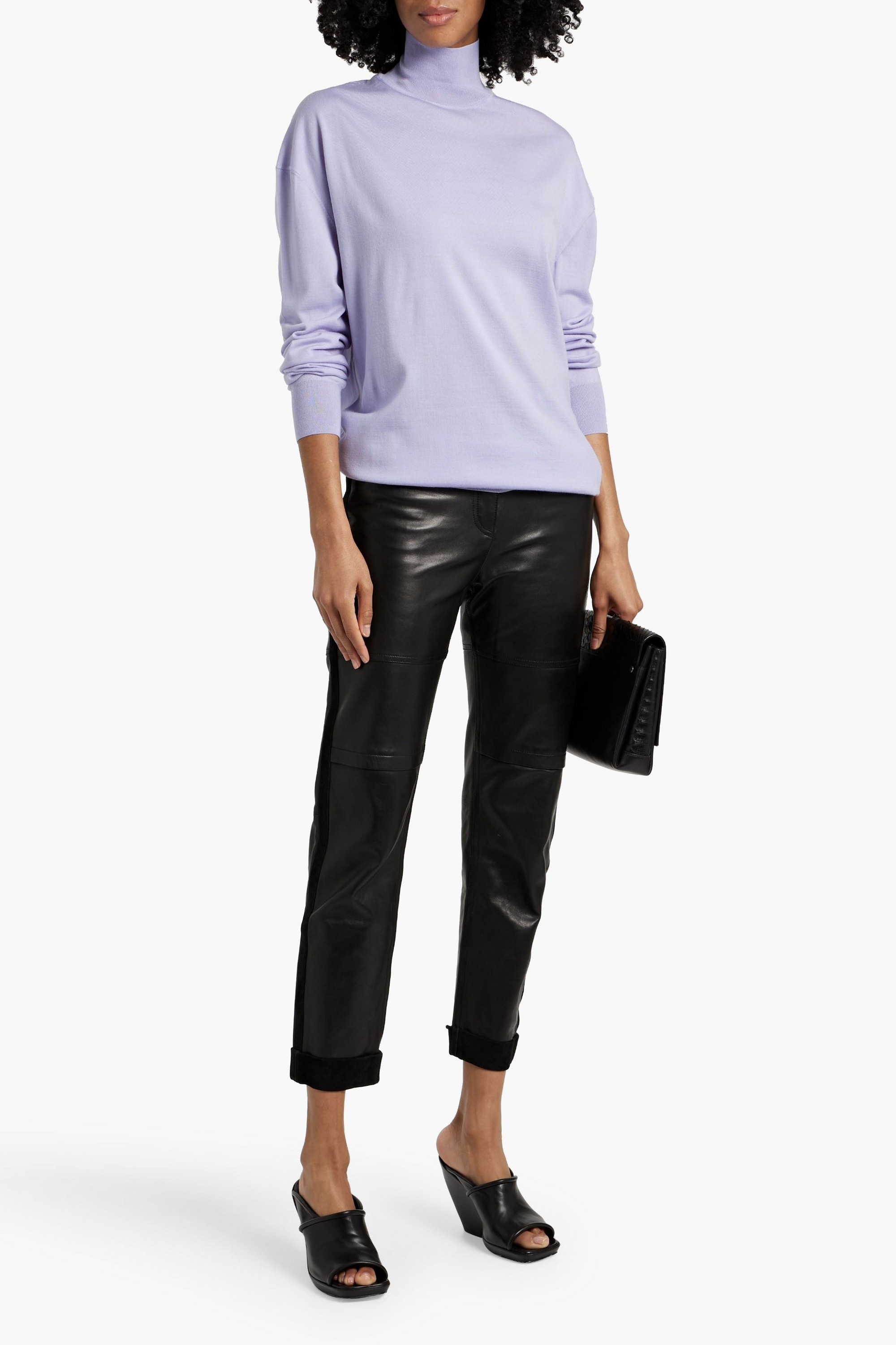 KHAITE Mélange wool turtleneck sweater