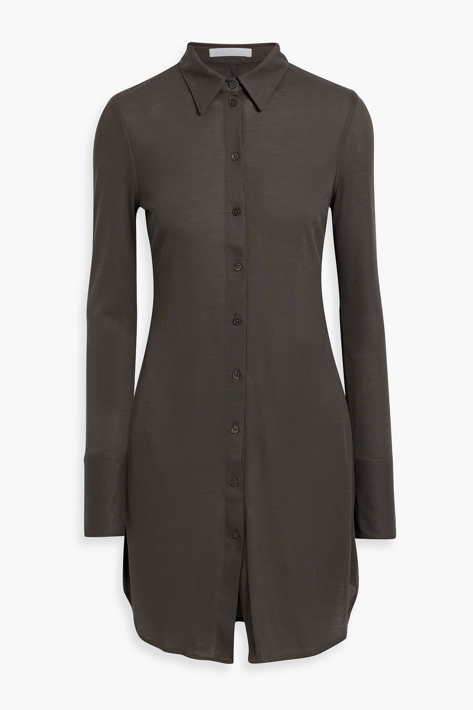 Lyocell-jersey mini shirt dress