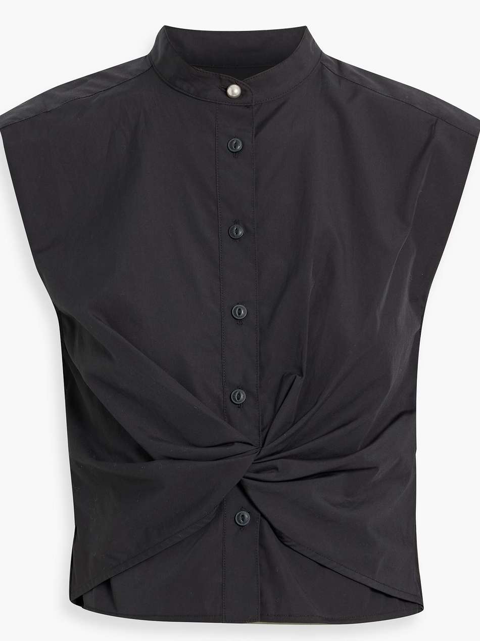 louisa twisted cotton-poplin top