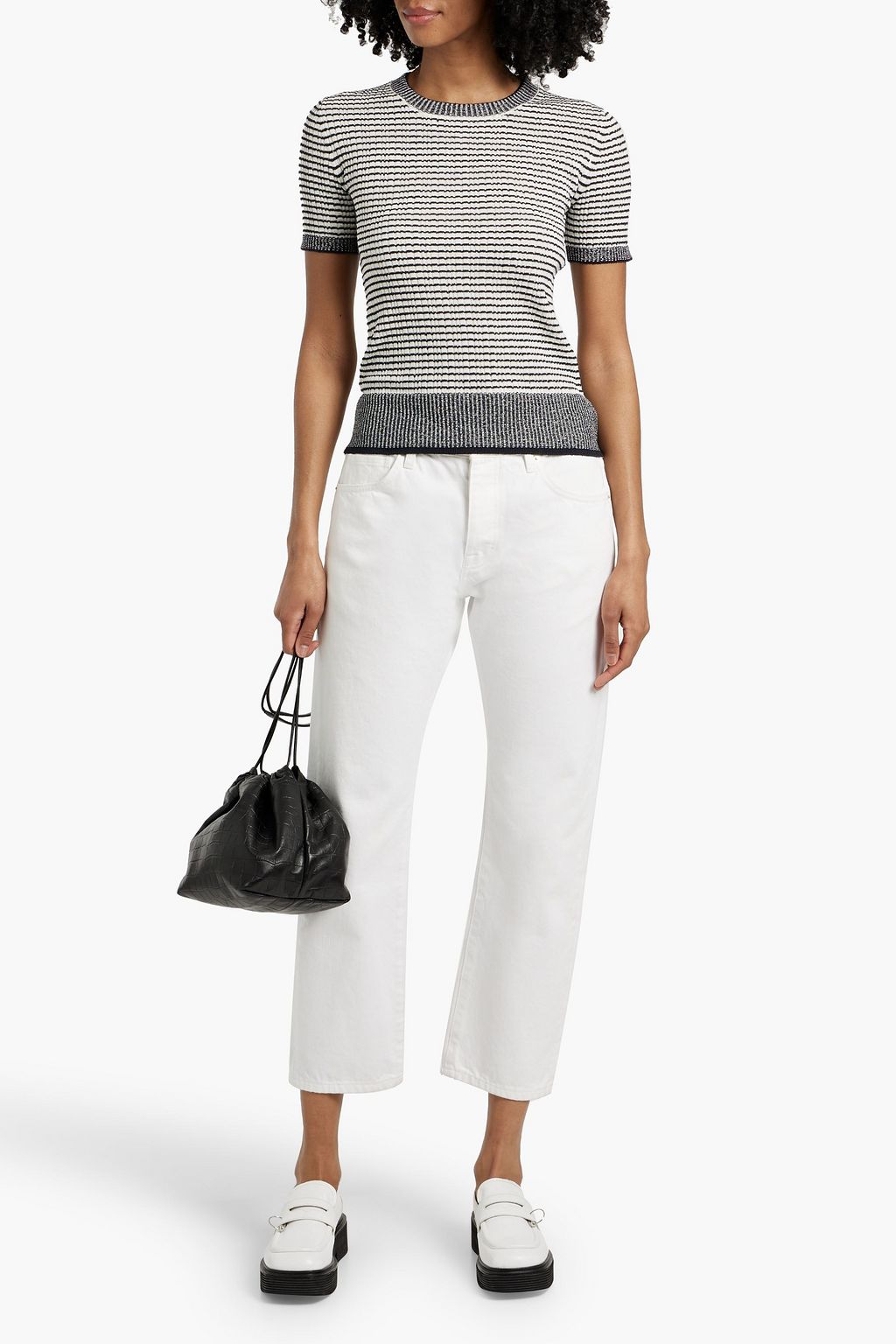 RAG & BONE Kilee striped ribbed cotton-blend top
