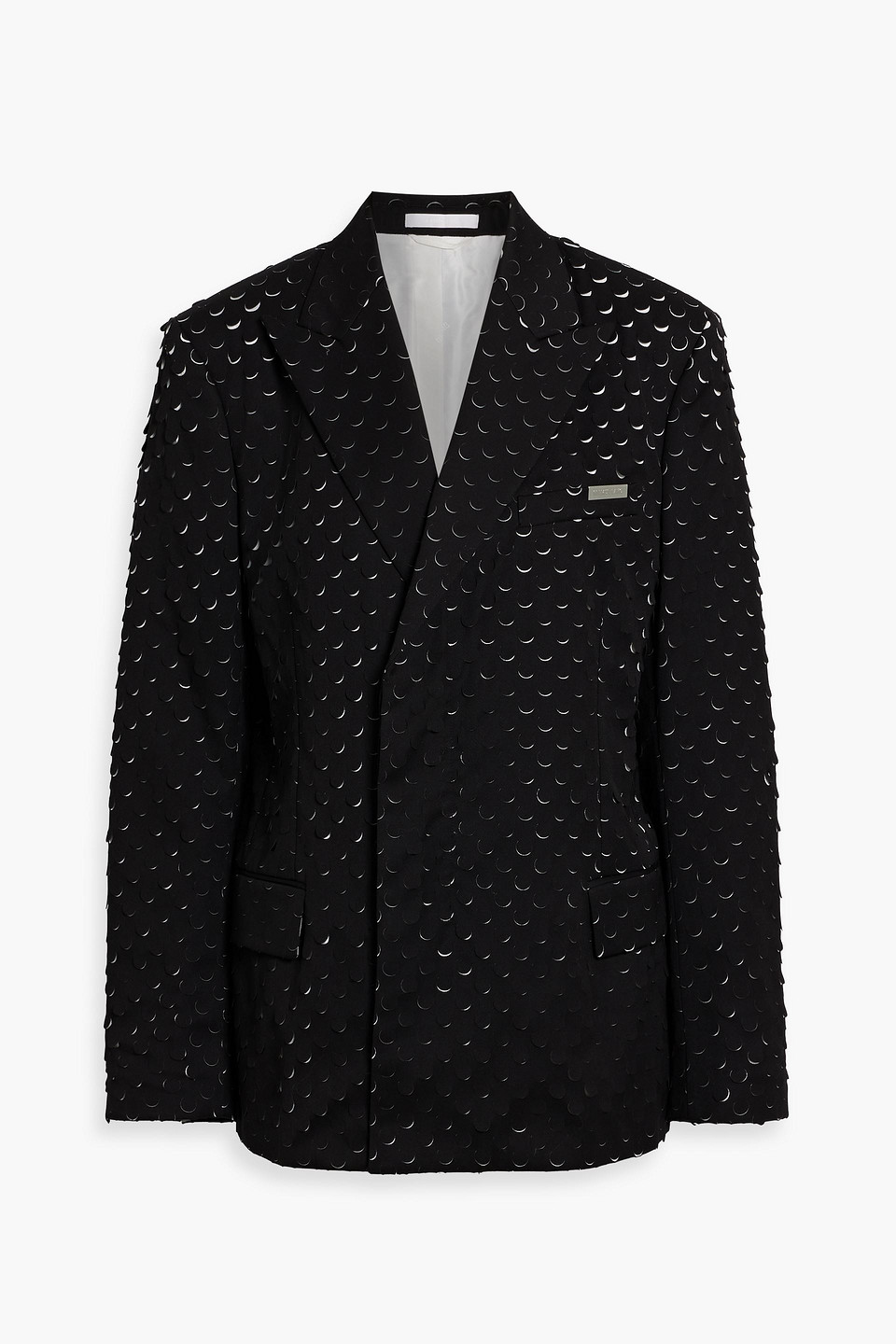 Helmut Lang Laser-cut Twill Blazer In Black