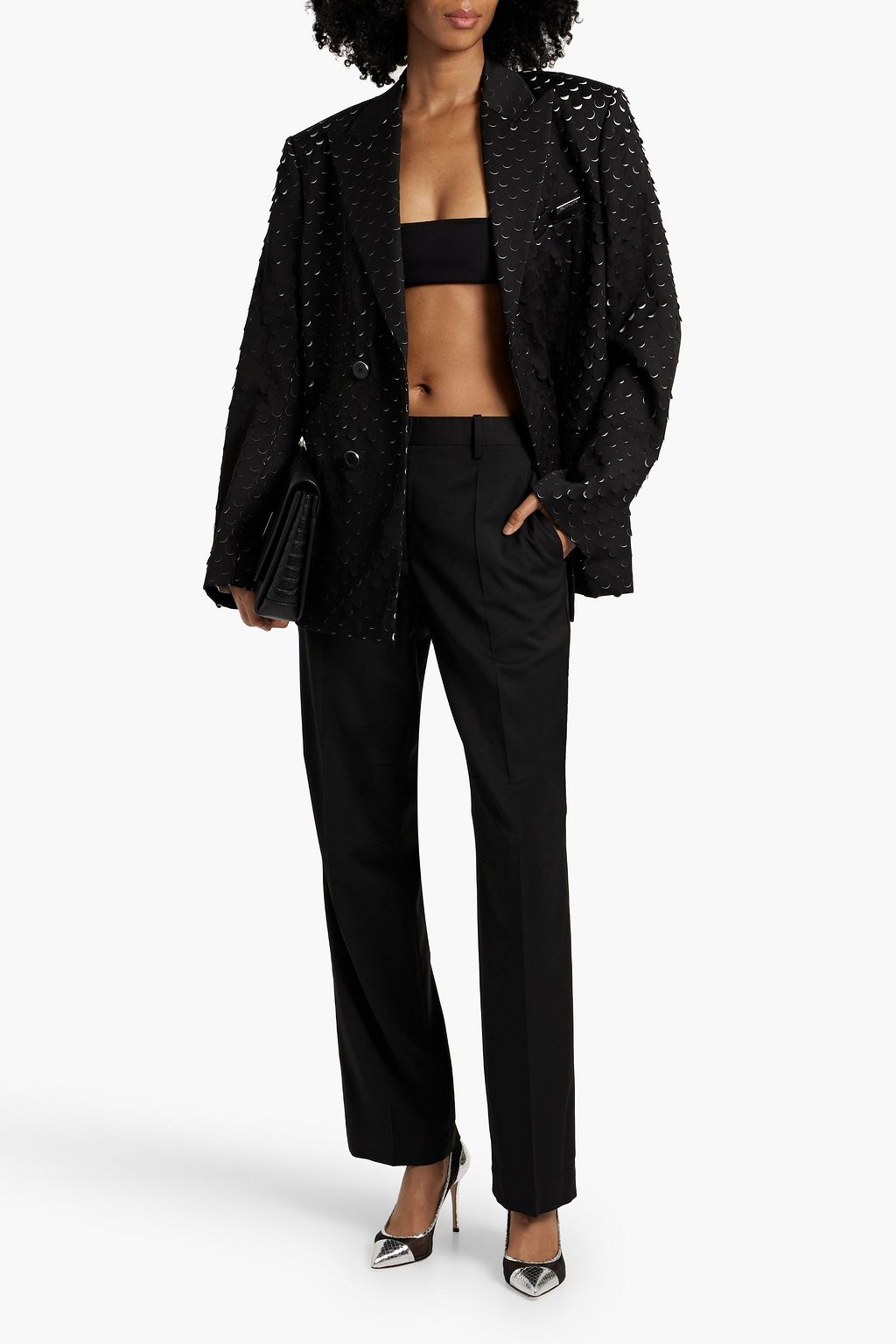 HELMUT LANG Laser-cut twill blazer