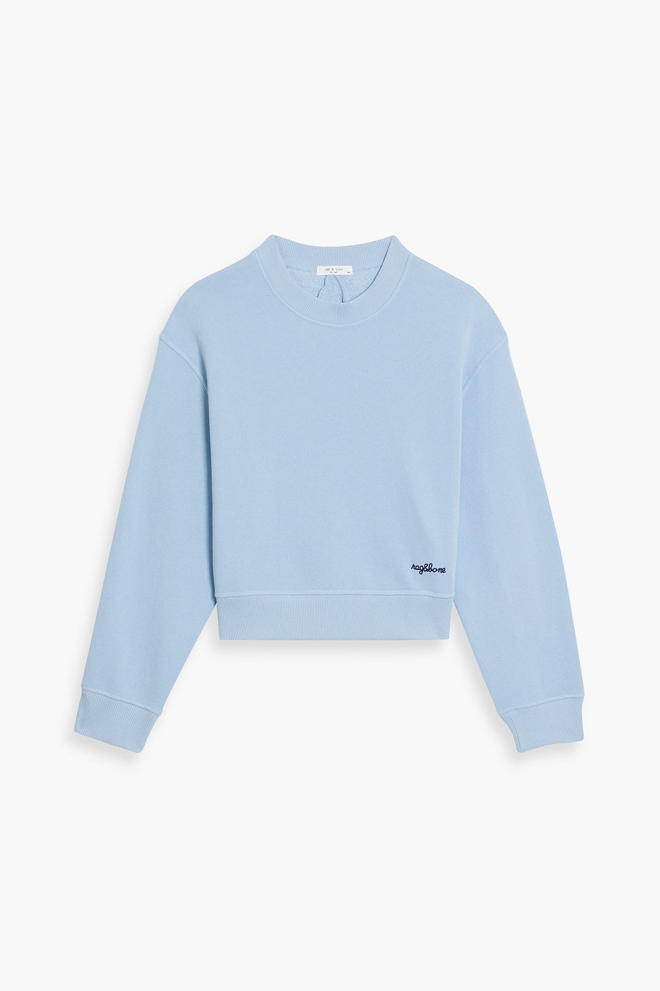Rag & Bone Vintage Cotton-terry Crewneck Sweatshirt In Light Blue
