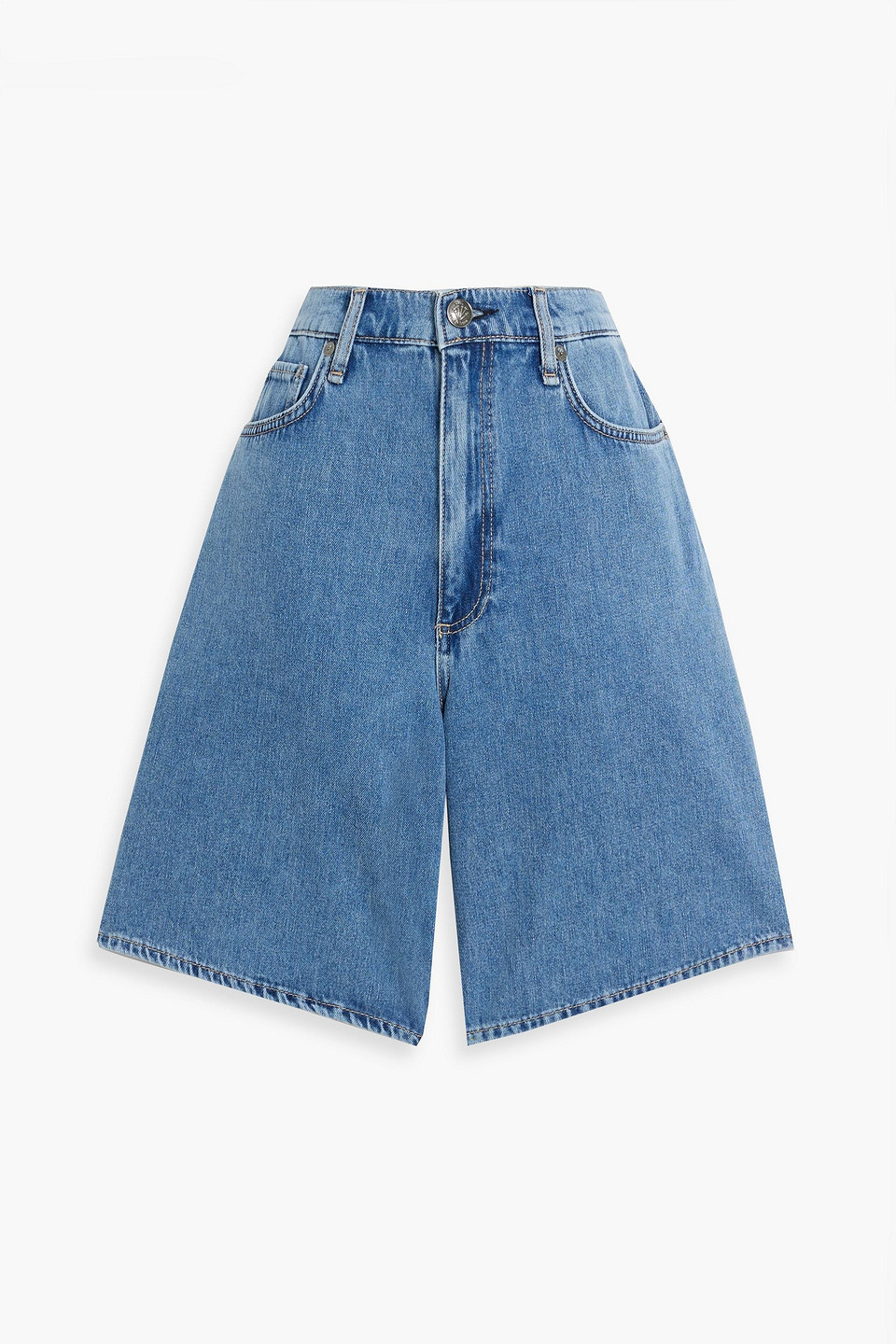 Rag & Bone Mckenna Denim Shorts In Mid Denim