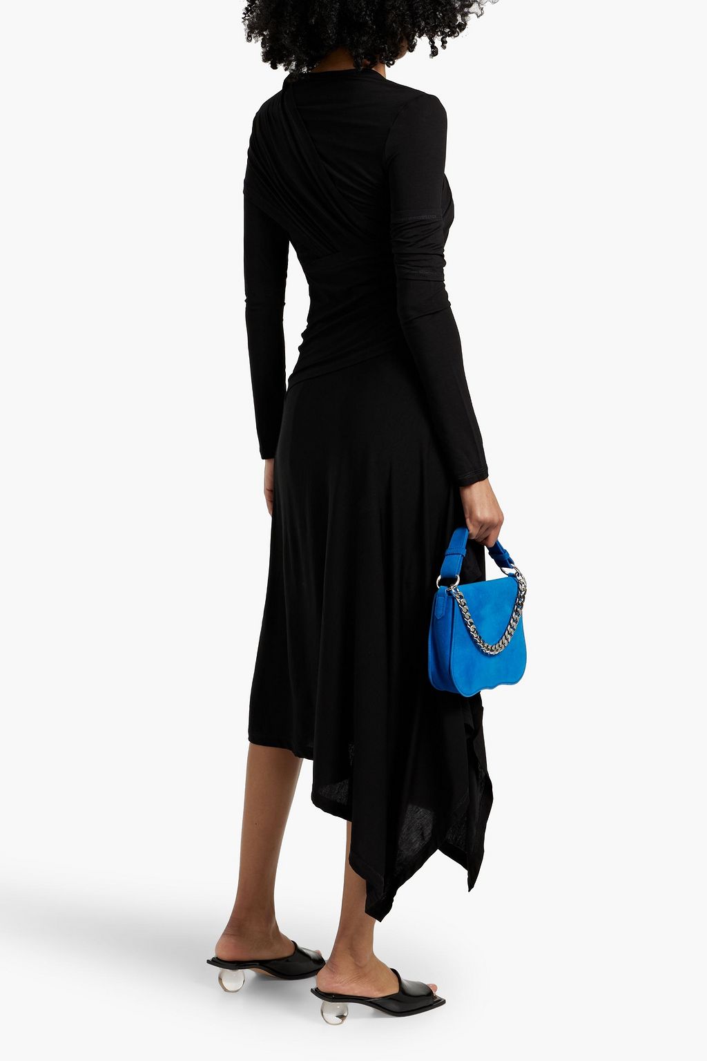 HELMUT LANG Protection asymmetric Lyocell-blend jersey midi dress
