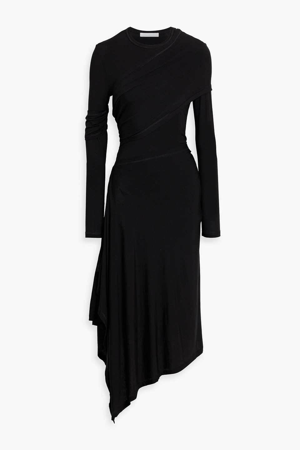 Protection asymmetric Lyocell-blend jersey midi dress