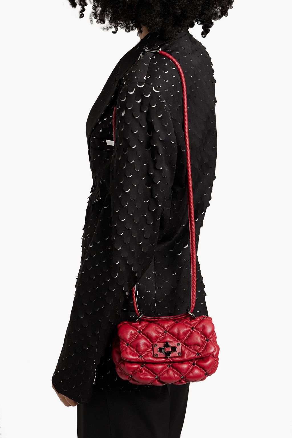 VALENTINO GARAVANI Rockstud Spikeme quilted leather shoulder bag