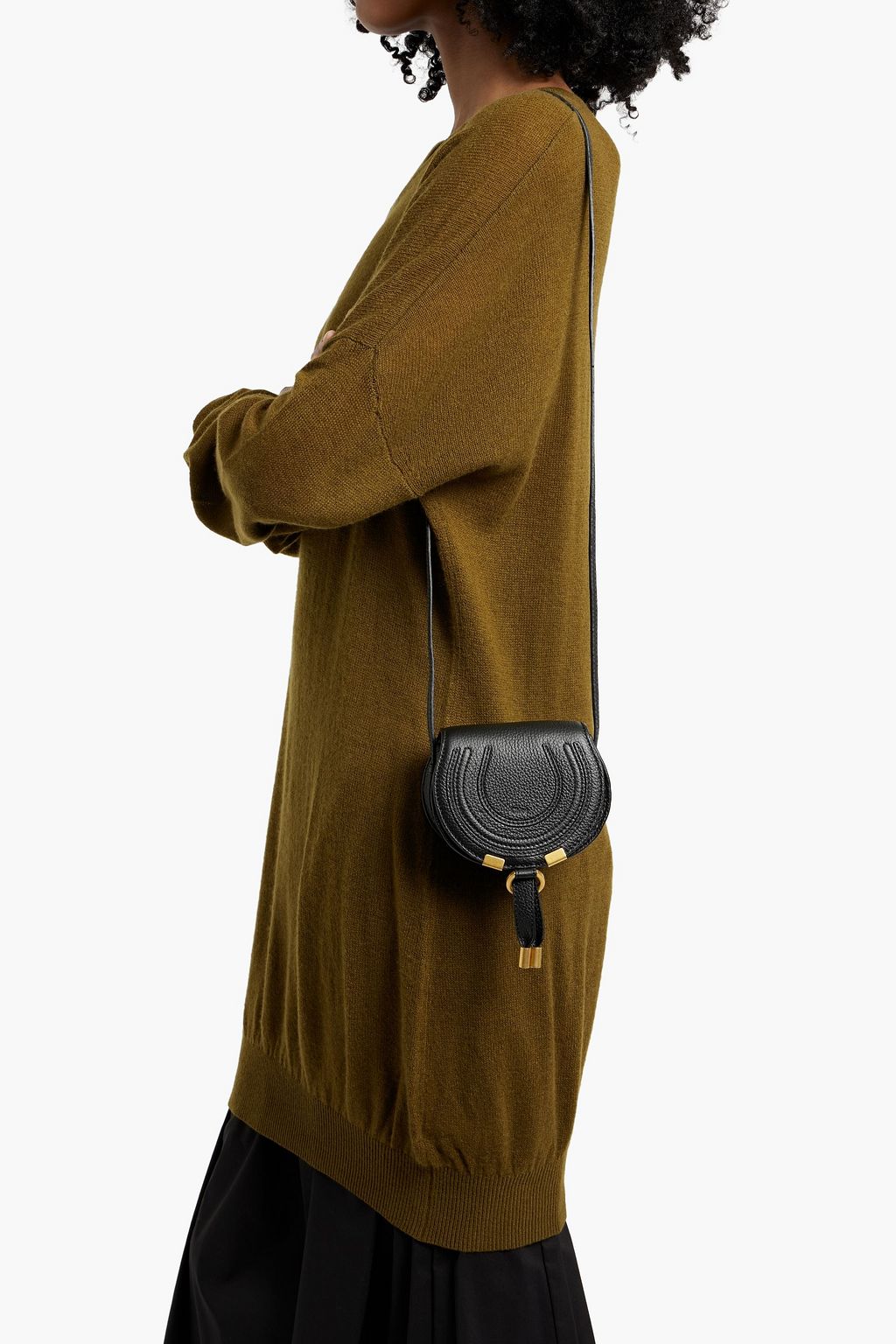 CHLOÉ Marcie pebbled-leather cross-body bag