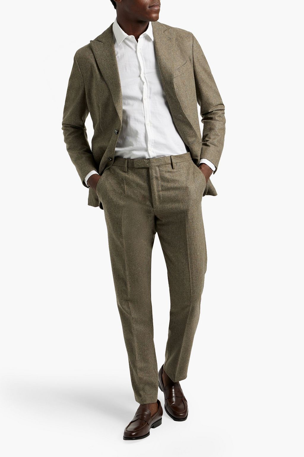 BOGLIOLI Slim-fit wool-flannel suit