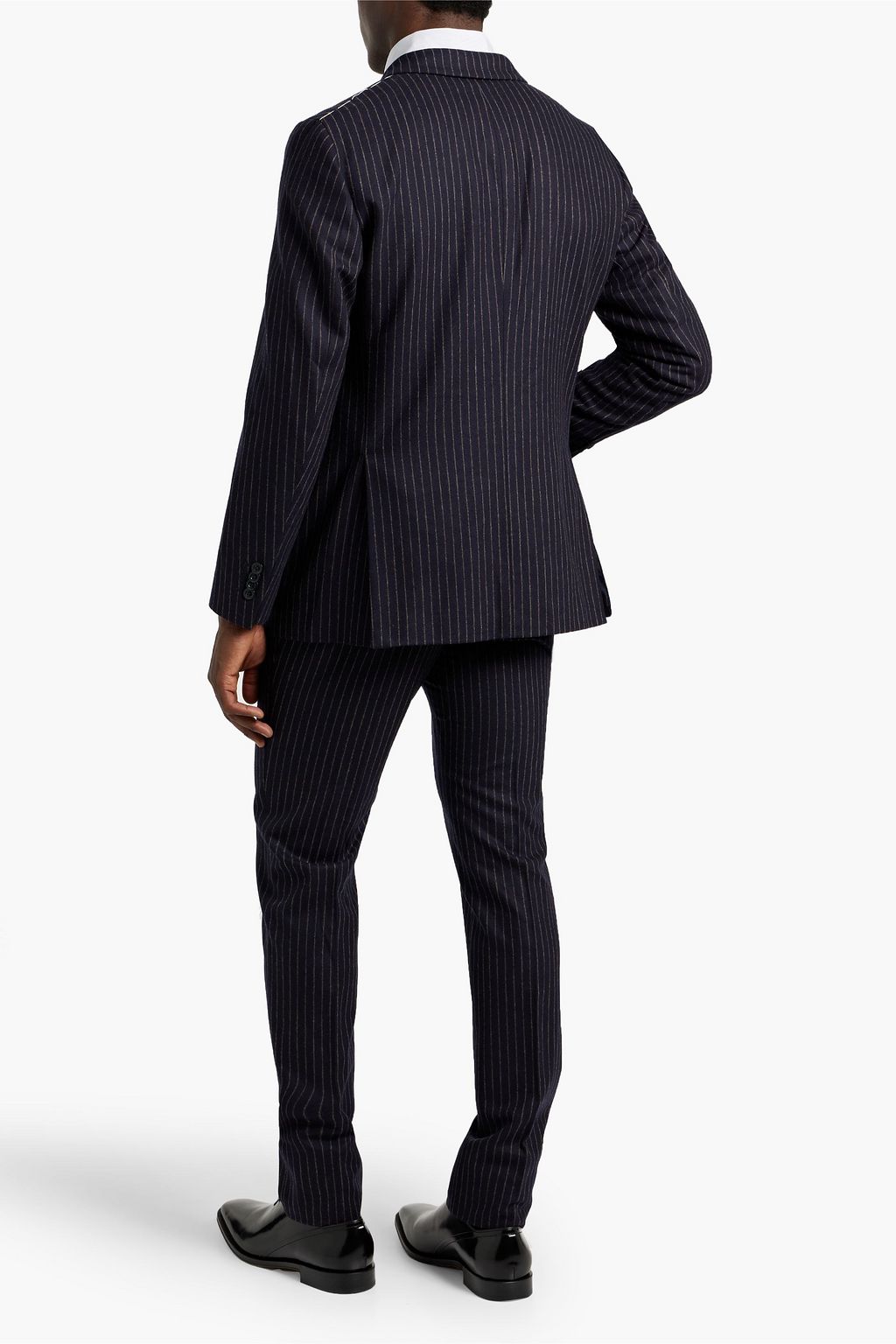 BOGLIOLI Double-breasted pinstriped wool-flannel suit