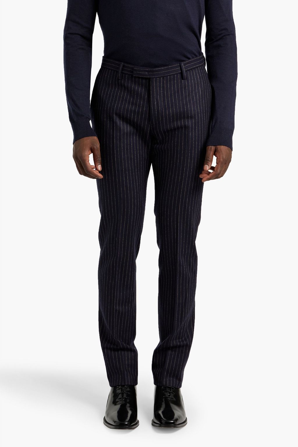 BOGLIOLI Double-breasted pinstriped wool-flannel suit